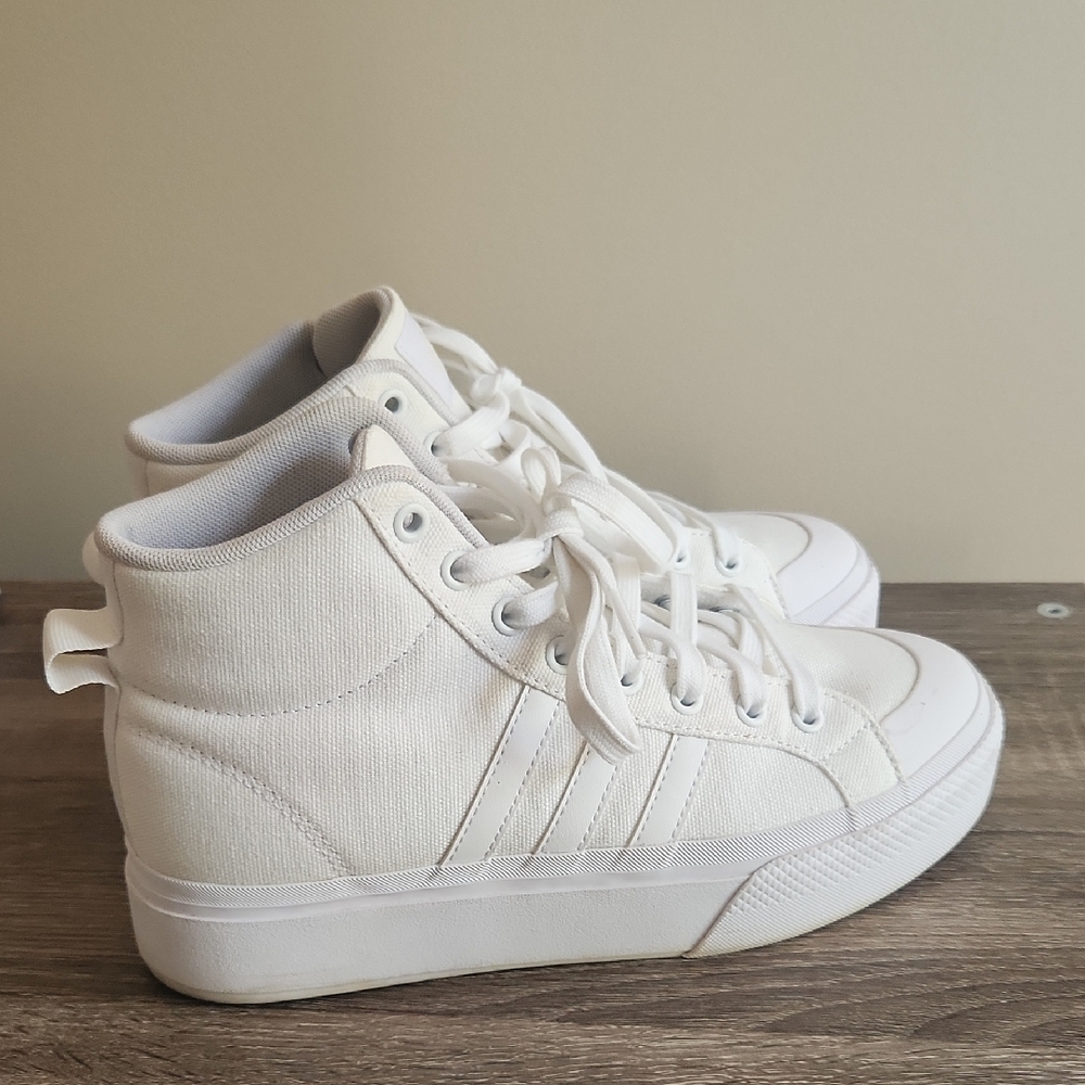 White High-Top Platform Sneakers